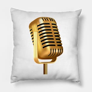 Harmonious Notes - Microphone Illustration Pillow