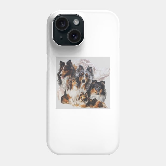 Obedient Shetland Sheepdog Grouping Phone Case by BarbBarcikKeith