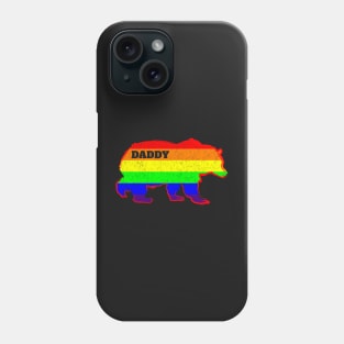 Mens Gay Fathers Day LGBT Rainbow Daddy Bear Pride Phone Case