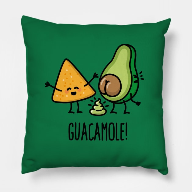 Guacamole turd pooping avocado Tortilla chips gift Pillow by LaundryFactory