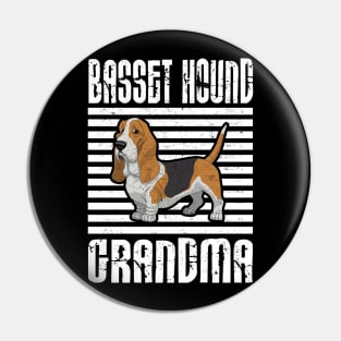 Basset Hound Grandma Proud Dogs Pin