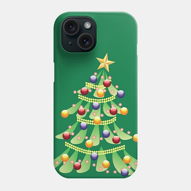 Christmas tree with ornaments Phone Case by AnnArtshock