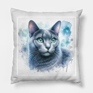 Korat - Watercolor Cat Pillow