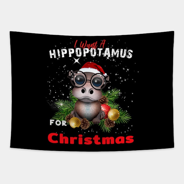 I want a hippopotamus for christmas Tapestry by AdelaidaKang