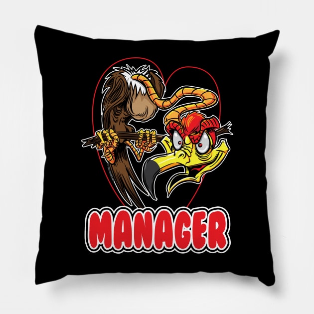 Manager Buzzard Pillow by eShirtLabs