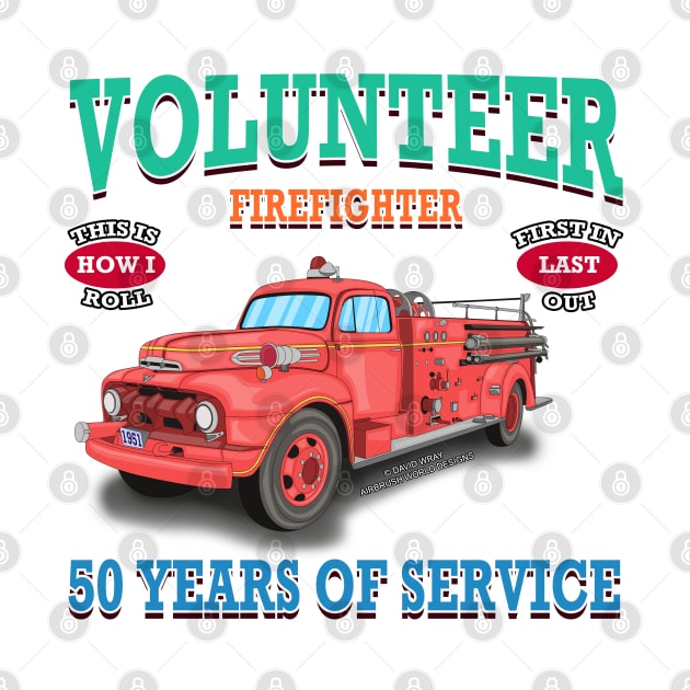 Volunteer Firefighter Fire Truck Novelty Gift by Airbrush World