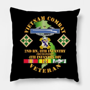 Vietnam Combat Infantry Veteran w 2nd Bn 8th Inf (Mech) - 4th ID SSI Pillow