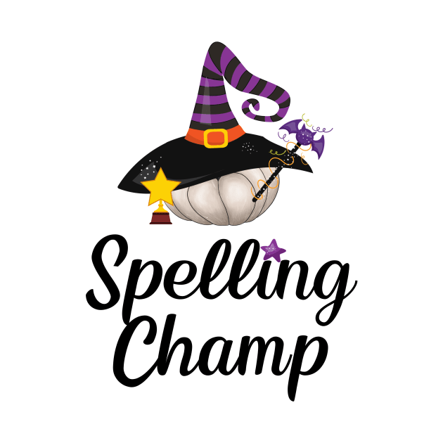 Witch Gift Funny Halloween Spelling Champ Pumpkin Witch Hat Wicca Pagan by InnerMagic