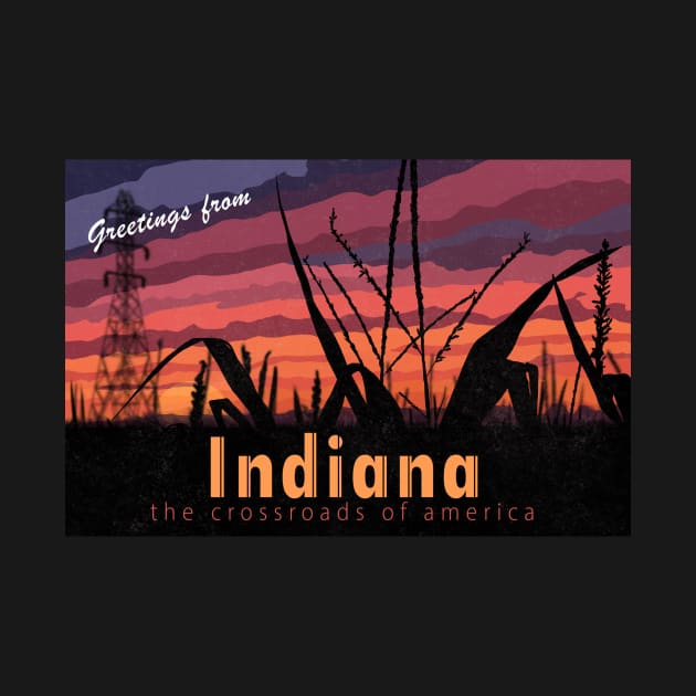 Greetings from Indiana Postcard by quirkyandkind
