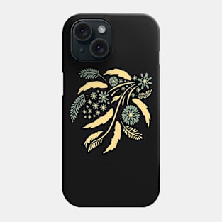 Folk floral art print  Flowers abstract art  poster Phone Case