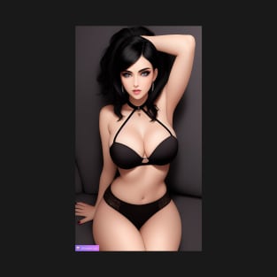 a very sensual woman with black hair and light eyes T-Shirt