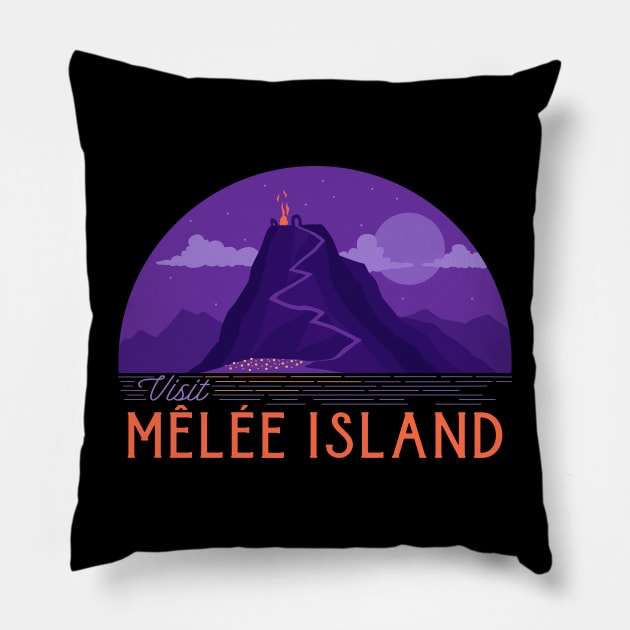 Visit Melee Island - 90s gaming Pillow by Sachpica