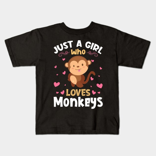Just A Girl Who Loves Monkeys Tshirt Monkey Lover Gift Just A Girl Who Loves Monkeys Tshirt Monkey Lover Gift
