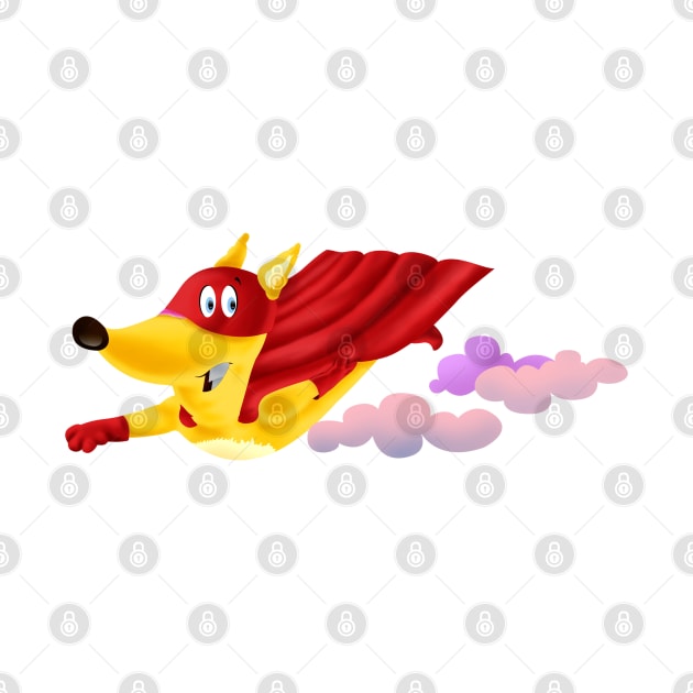 Peppe, the Super Puppy  flying high by Nando Rigo