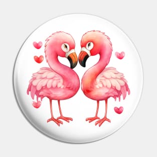 Valentine Flamingo Couple Pin