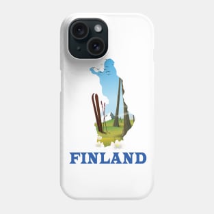 Finland Map Travel poster Phone Case