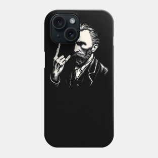 Van Gogh Rocks Out in Black and White Phone Case