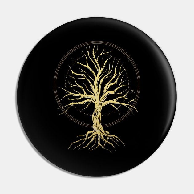 Magical Tree Of Life Occult Esoteric Design Pin by Foxxy Merch