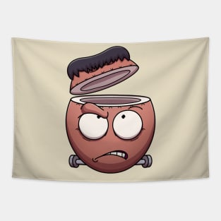 Sliced Coconut Frankenstein Monster Face Tapestry