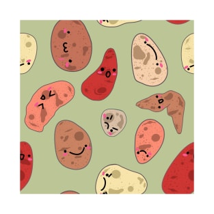 Cute Potato Faces Pattern Shirt Adorable and Quirky Tee for Potato Lovers T-Shirt