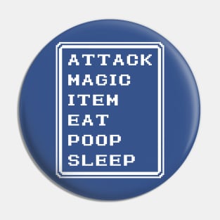 Final Fantasy Battle Menu Eat Poop Sleep Blue Mage Version Pin