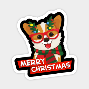 Cute Corgi Merry Christmas Corgmas Magnet