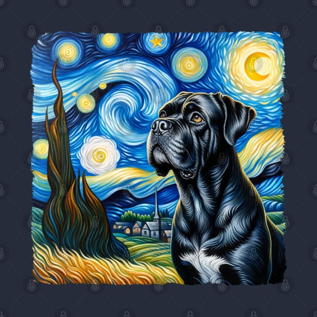 Starry Cane Corso Dog Portrait - Pet Portrait by starry_night