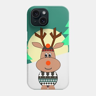 Cute reindeer in winter Phone Case