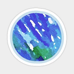 Blue-green rain pattern Magnet