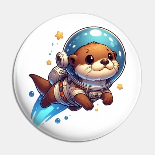 Cute Otter This world Illustration Pin