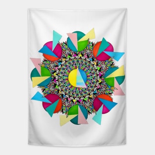 Bright Triangle Mandala Tapestry