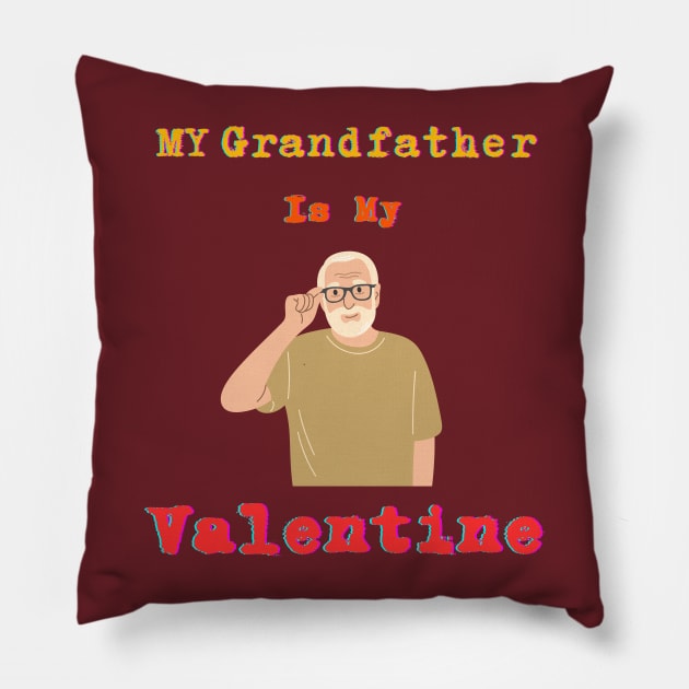 Proud Grandpa T-shirt: Celebrate Grandpa's Wisdom and Love on Valentine's Day Pillow by Oasis Designs