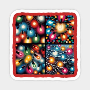 Luminous Lines: Pop Art's Twinkling Tapestry - Christmas Lights Magnet