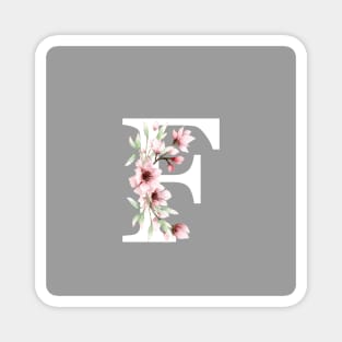 Letter F Monogram With Cherry Blossoms Magnet