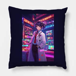 Anime neon doctor Pillow