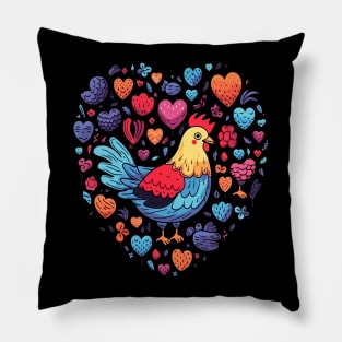 Chicken Valentine Day Pillow