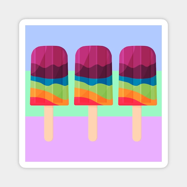 Summer Rainbow Popsicles Magnet by DIYitCREATEit