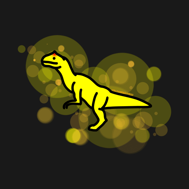 Yellow Allosaurus Rainbow Dinosaurs Series by CelticDragoness