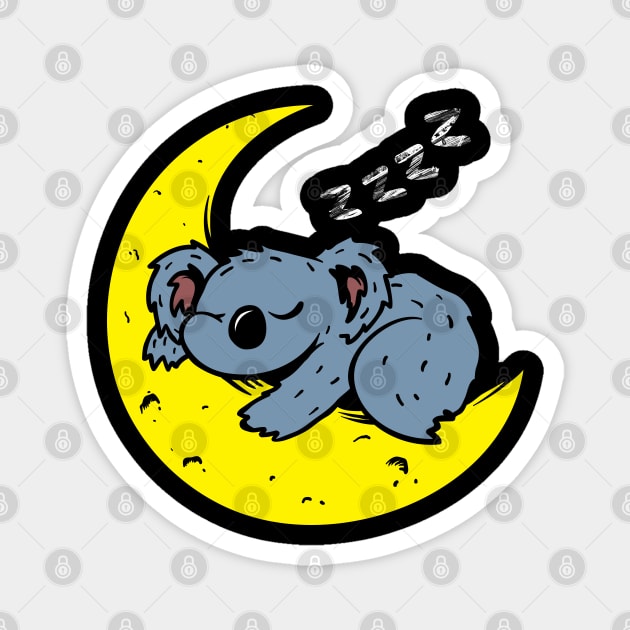 Koala Sleeping on the moon Magnet by popcornpunk