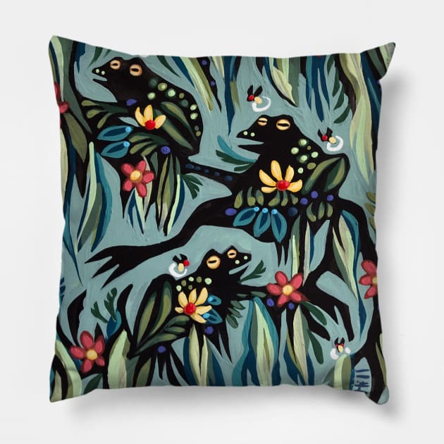 Tree Frogs Pillow by BethanneHill