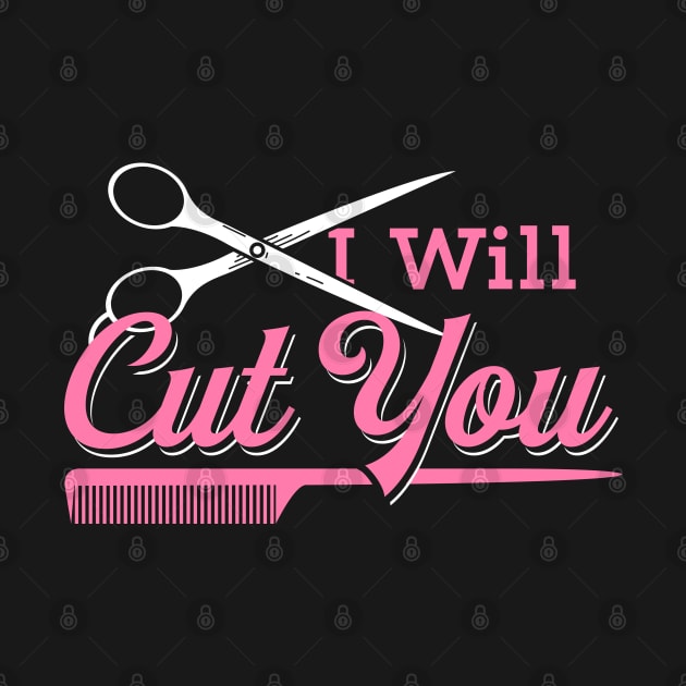 I Will Cut Womens Hairdresser Gift Salon Hairstylist Print by Linco