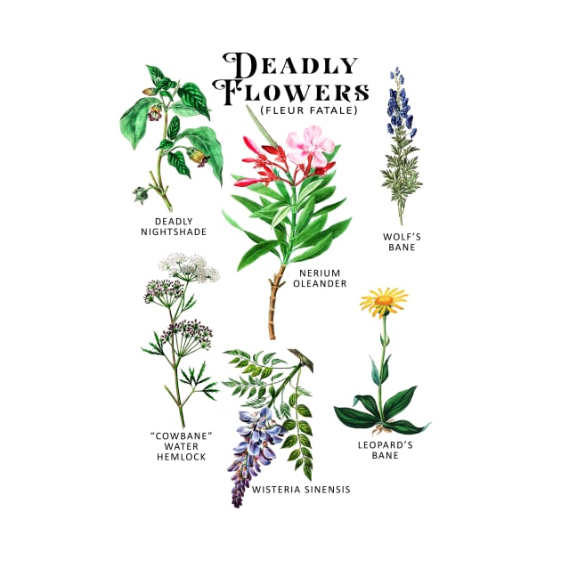 Poisonous Flowers Deadly Fleur Fatale Botanicals Plants by bigraydesigns