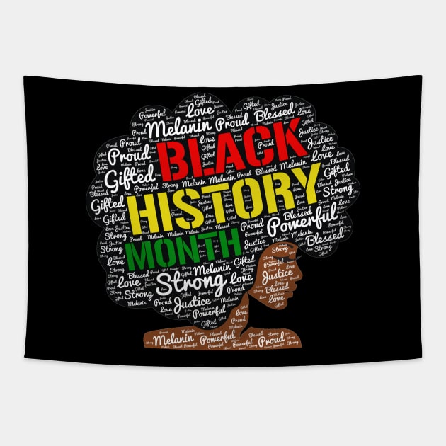 I Am Black History Natural Hair Afro Tapestry by blackartmattersshop