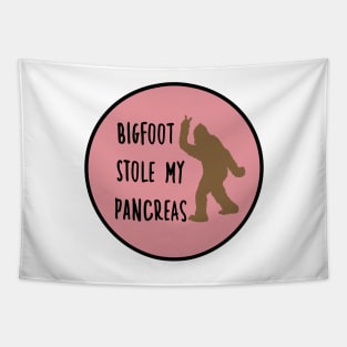 Bigfoot Stole My Pancreas Dusty Rose Tapestry