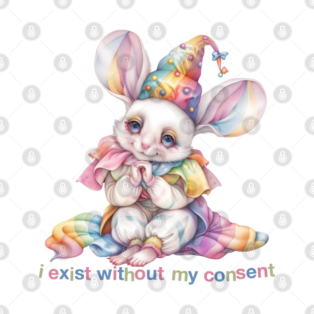 I Exist Without My Consent - Nihilist Twee Mouse Design by DankFutura