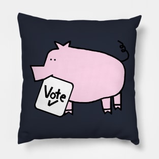 Cute Pig says Vote Pillow