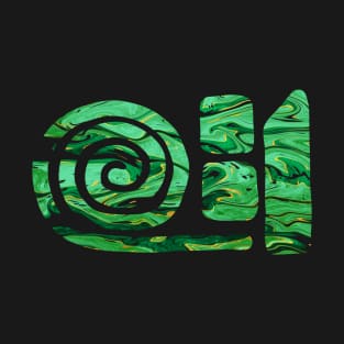 Spiral emerald green symbol, Ancient styled swirl symbol T-Shirt