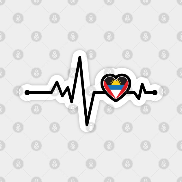 Antigua and Barbuda Heart Monitor Magnet by IslandConcepts