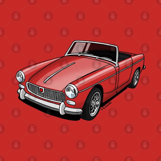 Drawing of the classic british sports car by jaagdesign