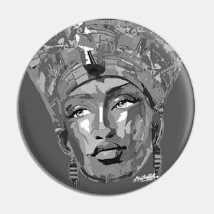 Nefertiti Black and White Portrait Pin